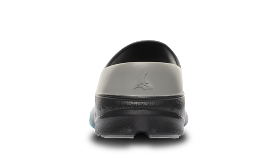 B-Steady Slide Coal Grey Teal - back view single shoe