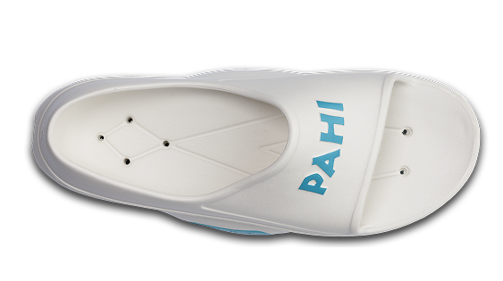 B-Steady Slide White Teal - top view single shoe