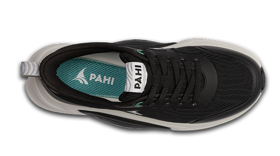 B-Active Mesh Coal White Teal - top view single shoe
