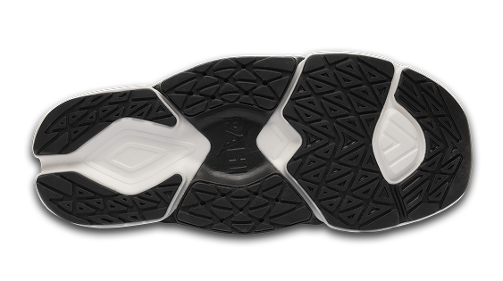 B-Active Mesh Coal White Teal - bottom sole view single shoe