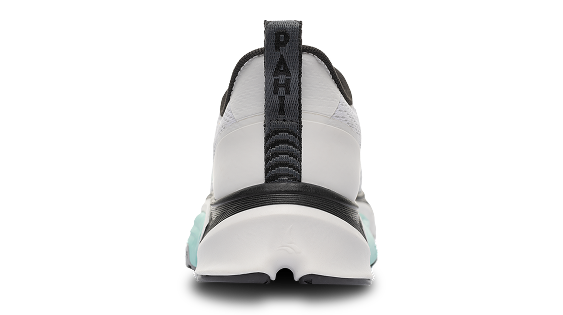 B-Active Mesh White Black Teal - back view single shoe