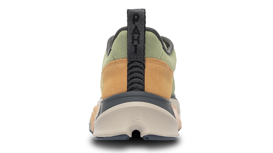 B-Casual Suede Moss Pavement Ochre - back view single shoe