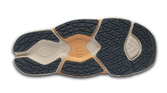 B-Casual Suede Moss Pavement Ochre - bottom sole view single shoe