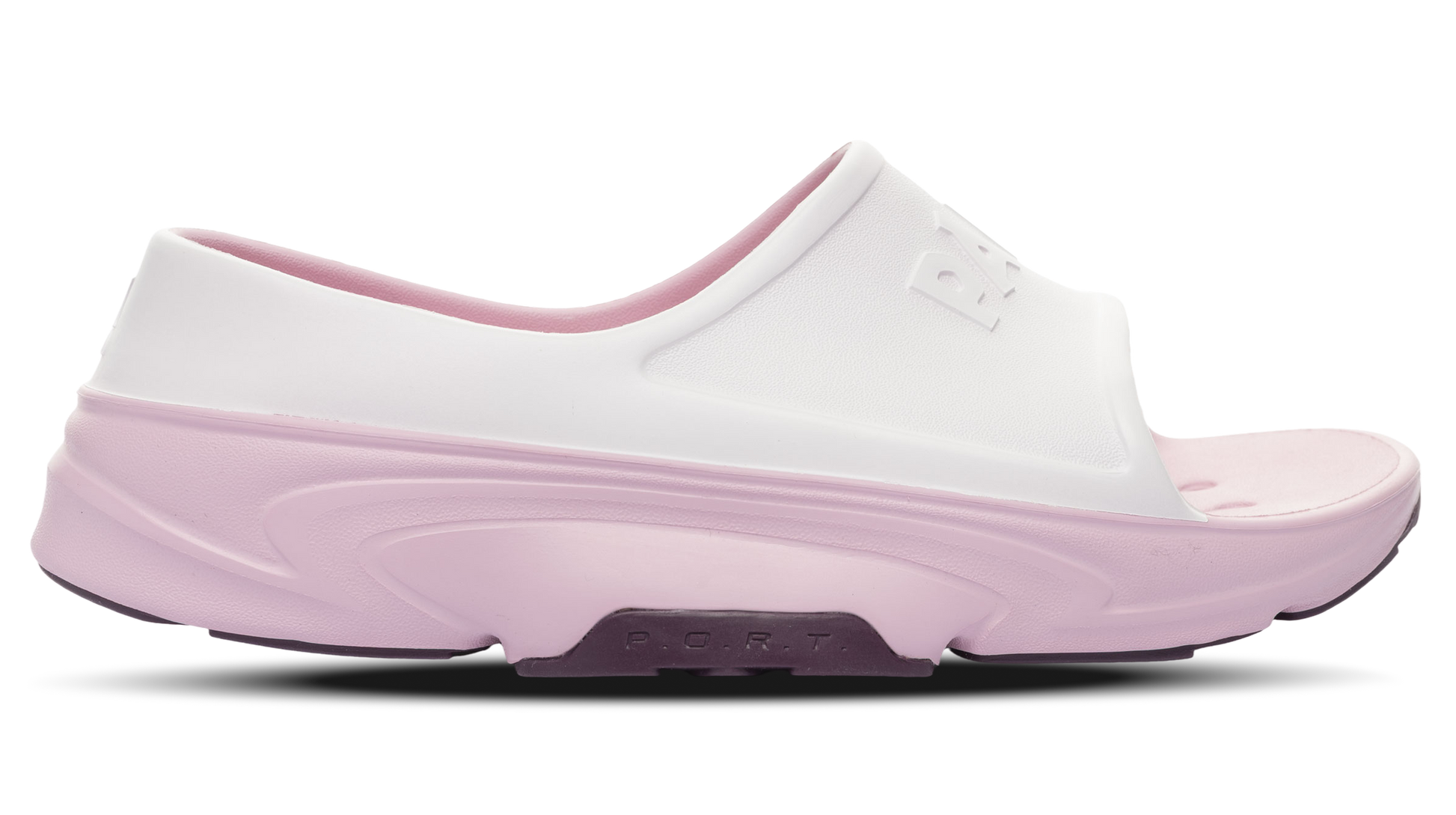 B-Steady Slide Blush White Cranberry - side view single shoe