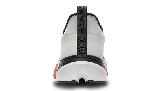 B-Active Mesh White Black Crimson - back view single shoe
