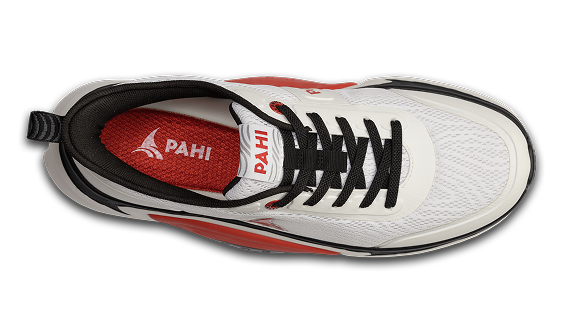B-Active Mesh White Black Crimson - top view single shoe