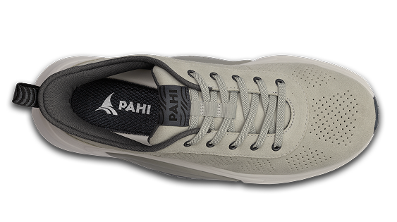 B-Casual Suede Granite Anthracite White - top view single shoe