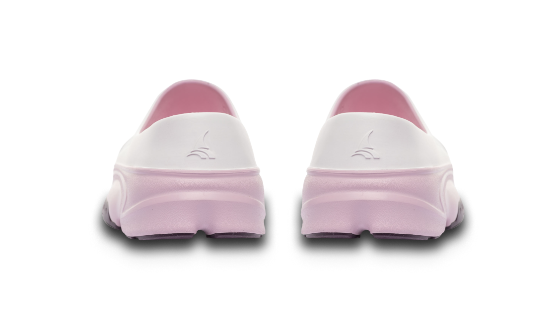 B-Steady Slide Blush White Cranberry - back view single shoe