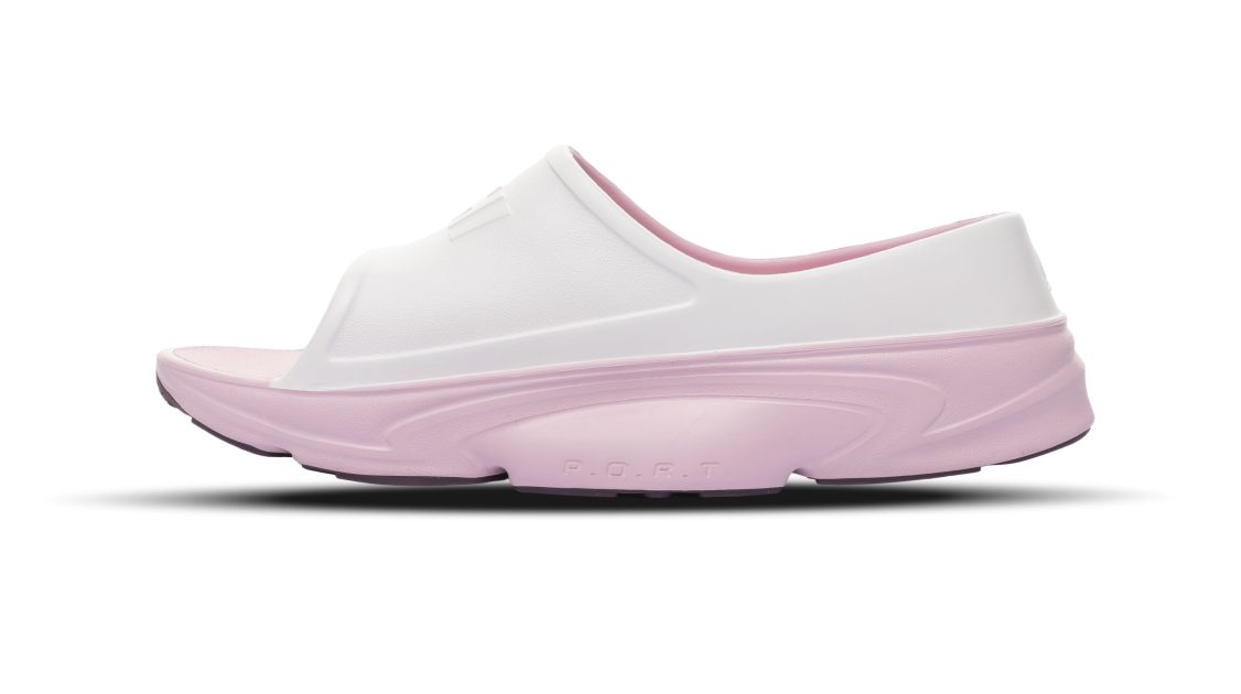 B-Steady Slide Blush White Cranberry - alternate side view single shoe