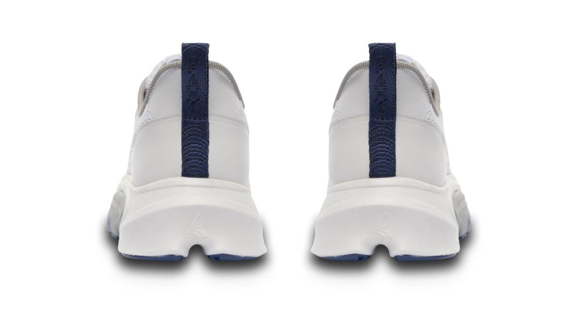 B-Active Mesh White Grey Navy - back view single shoe