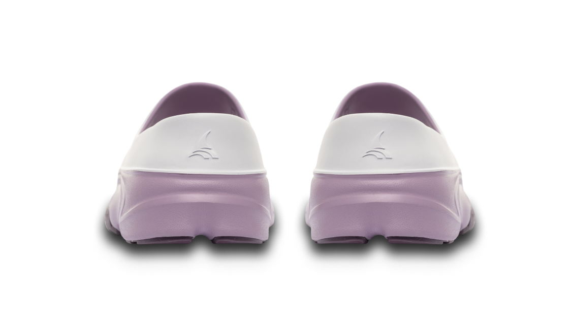 B-Steady Slide Purple Taffy White Cranberry - back view single shoe