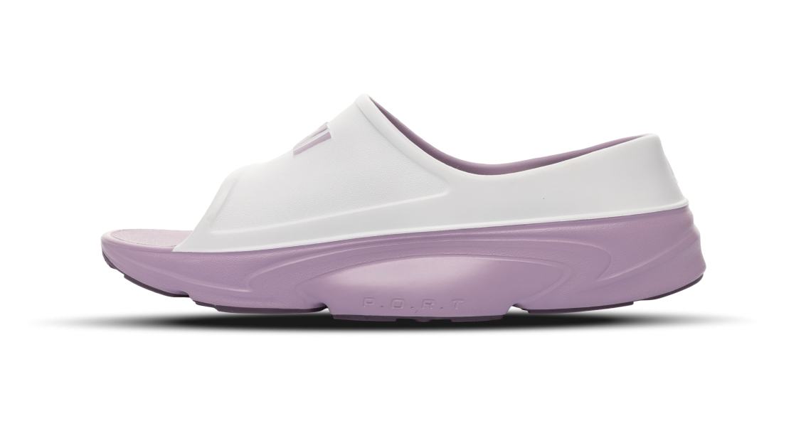 B-Steady Slide Purple Taffy White Cranberry - alternate side view single shoe