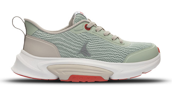 B-Active Mesh Sage Grey Clay - side view single shoe