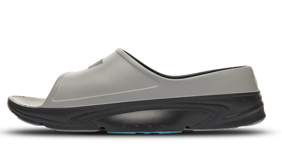 B-Steady Slide Coal Grey Teal - alternate side view single shoe