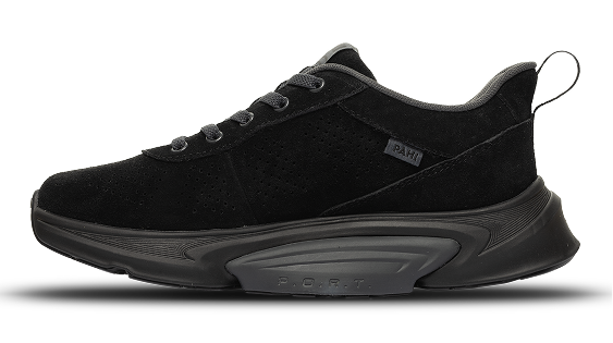 B-Casual Suede Coal Anthracite - alternate side view single shoe