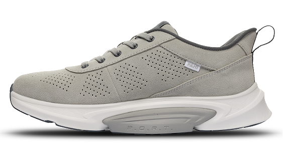 B-Casual Suede Granite Anthracite White - alternate side view single shoe