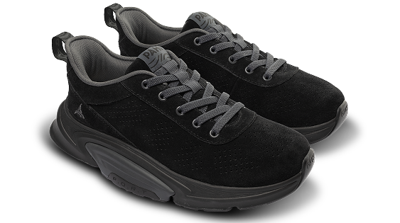 B-Casual Suede Coal Anthracite - side view pair of shoes