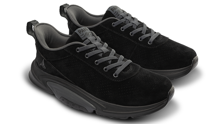 B-Casual Suede Coal Anthracite - side view pair of shoes