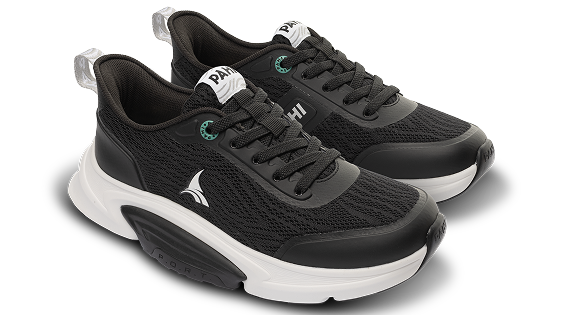 B-Active Mesh Coal White Teal - side view pair of shoes