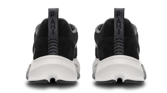 B-Casual Suede Coal White Teal - top view pair of shoes