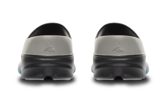B-Steady Slide Coal Grey Teal - top view pair of shoes