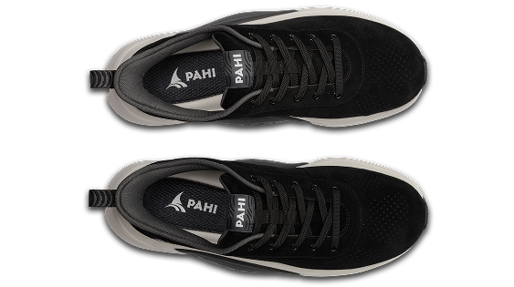 B-Casual Suede Coal Anthracite White - back view pair of shoes