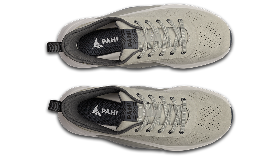 B-Casual Suede Granite Anthracite White - back view pair of shoes