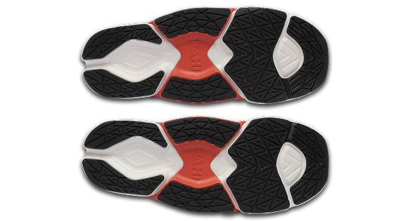 B-Active Mesh White Black Crimson - bottom sole view pair of shoes