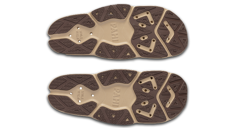 B-Steady Slide Sand Mocha - bottom sole view pair of shoes
